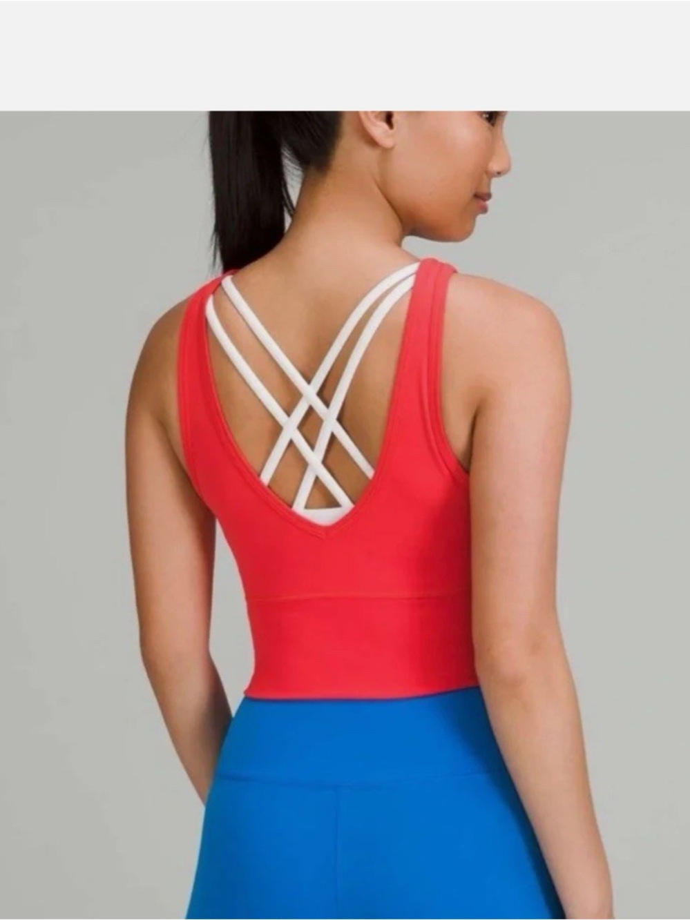 Lululemon Power Pivot Ribbed Tank Top
Orange Red size 4
